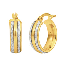 Load image into Gallery viewer, 9ct Yellow Gold Silver filled  Stardust Hoops