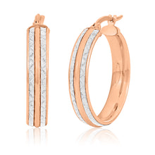 Load image into Gallery viewer, 9ct Rose Gold Silver filled  stardust Hoops