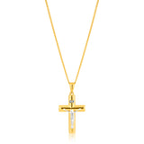 9ct Yellow & White Gold Silver Filled Crucifix