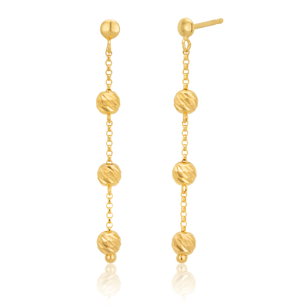 9ct Yellow Gold Silverfilled Beads Earrings