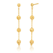Load image into Gallery viewer, 9ct Yellow Gold Silverfilled Beads Earrings