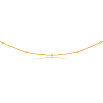 Silverfilled 9ct Yellow Gold Fancy Beads 50cm Chain