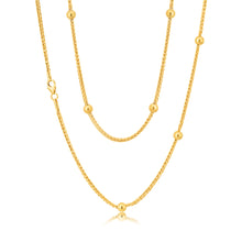 Load image into Gallery viewer, Silverfilled 9ct Yellow Gold Fancy Beads 50cm Chain