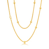 Silverfilled 9ct Yellow Gold Fancy Beads 50cm Chain