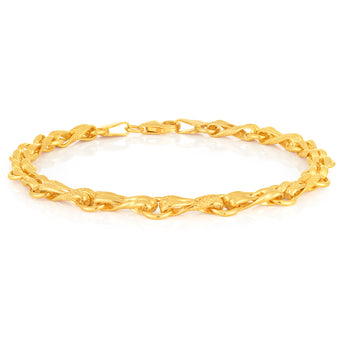 Silverfilled 9ct Yellow Gold 20cm Gate Bracelet