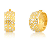 Load image into Gallery viewer, 9ct Yellow Gold Silverfilled Diamond-Cut Pattern 20mm Hoop Earrings