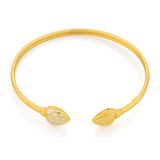 Silverfilled 9ct Yellow Gold Diamond-Cut Flex Heart Bangle