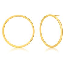 Load image into Gallery viewer, Silverfilled 9ct Yellow Gold Round Cut-Out Stud Earrings