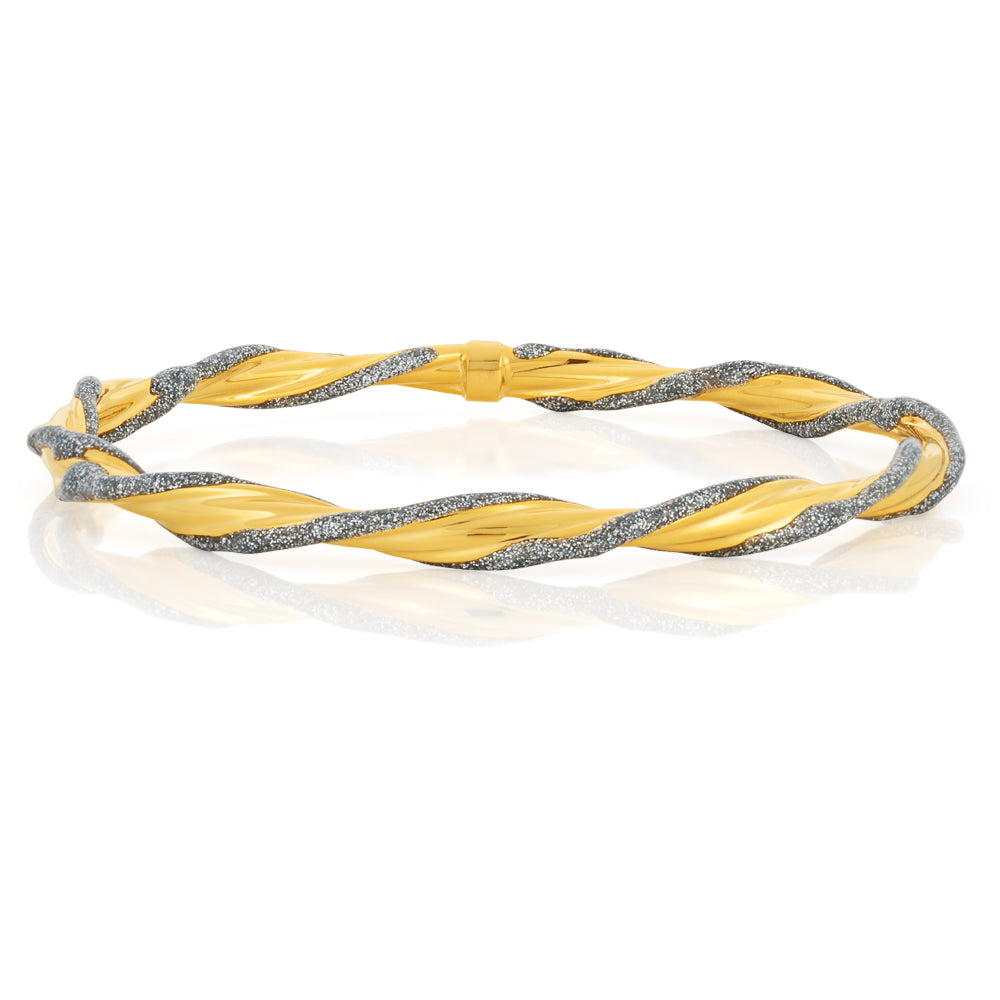 9ct Yellow Gold Silver Filled Stardust Bangle