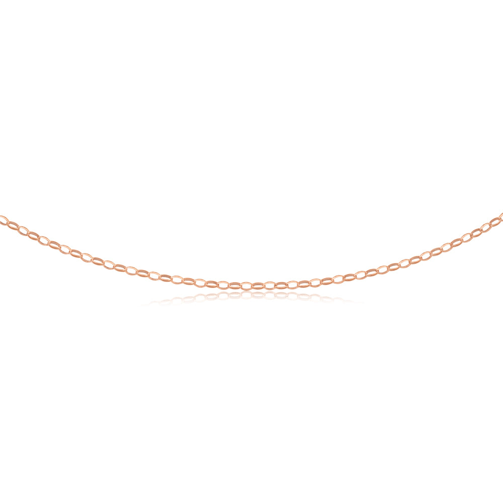 9ct Rose Gold Silverfilled 45cm Belcher Chain