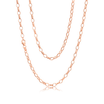 9ct Rose Gold Silverfilled 45cm Belcher Chain