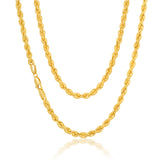 9ct Yellow Gold Silverfilled 45cm Rope Chain