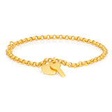 Silverfilled Belcher Heart Charm 19cm Bracelet