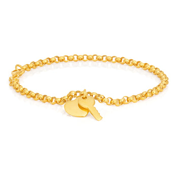 Silverfilled Belcher Heart Charm 19cm Bracelet