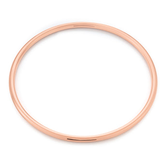 9ct 4mm x 65mm Rose Gold Silver Filled Plain Golf Bangle