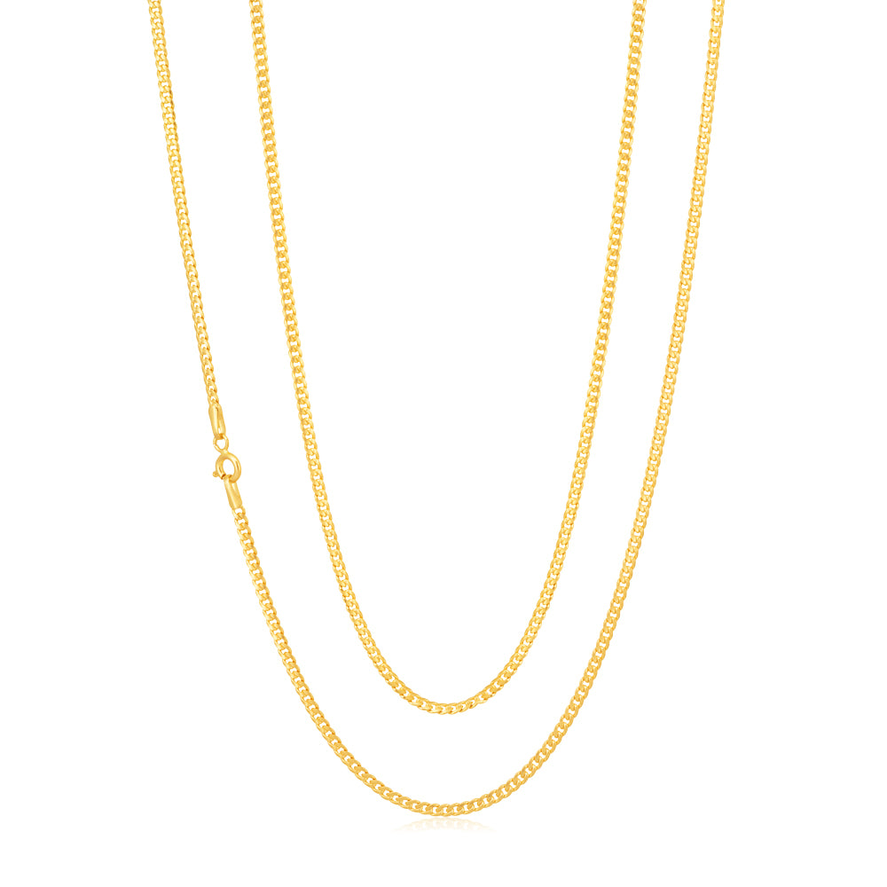 9ct Yellow Gold Filled 60 Gauge Curb Chain 60cm