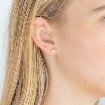 9ct Gold Filled Cubic Zirconia Butterfly Shape Stud Earrings