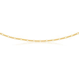 9ct Gold Filled  Figaro 50cm  80 Gauge Chain