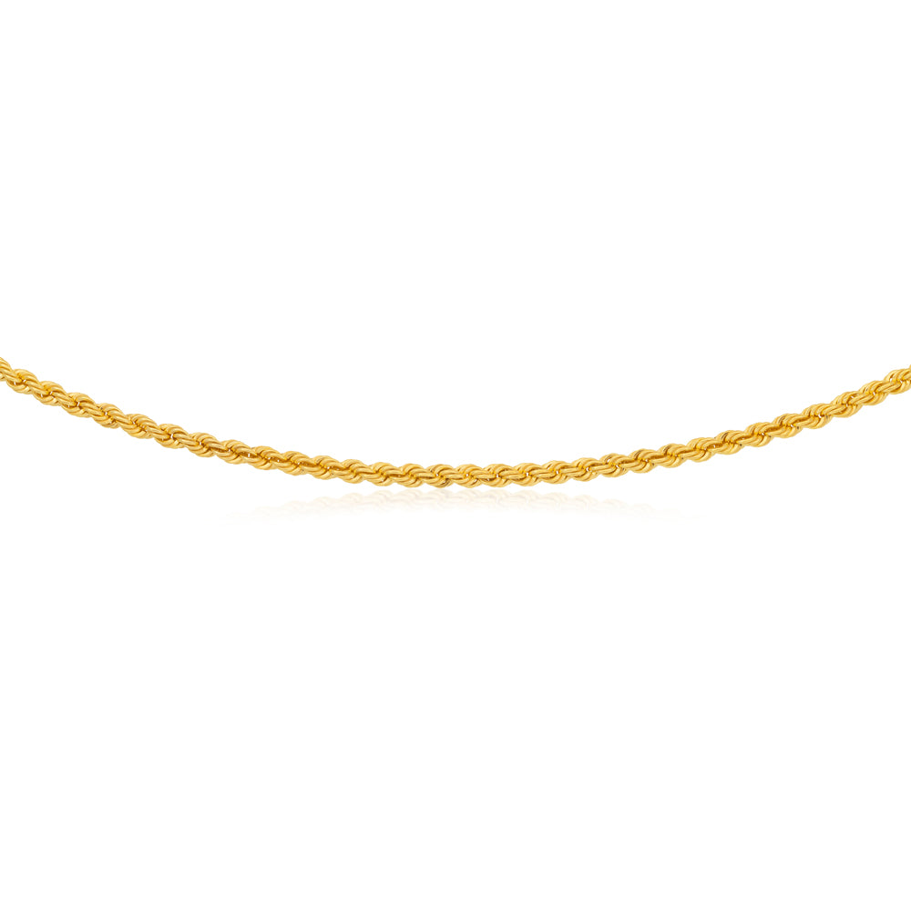 9ct Gold Filled Rope 45cm Chain 80 Gauge
