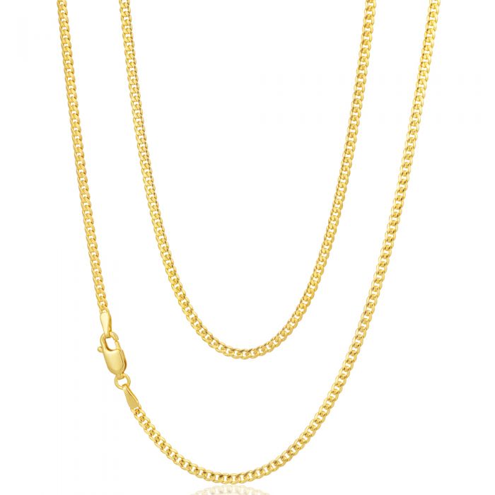 9ct Gold Filled Curb 50cm Chain 60 Gauge