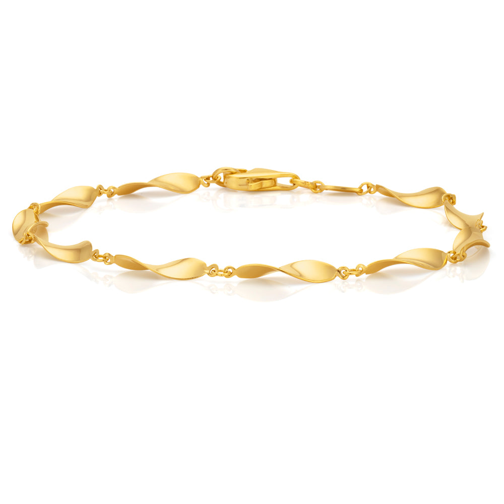 9ct Yellow Gold Filled Fancy 19cm Bracelet