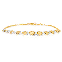Load image into Gallery viewer, 9ct Two-Tone Gold Filled Fancy 19cm Bracelet