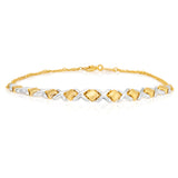 9ct Two-Tone Gold Filled Fancy 19cm Bracelet