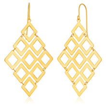 Load image into Gallery viewer, 9ct Yellow Gold Filled Diamond Shape Chandelier Drop Earrings