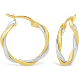 9ct Two-Tone Gold Filled Twist Hoop Earrings