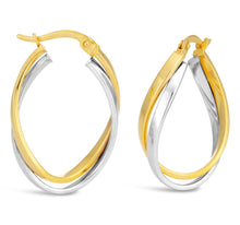 Load image into Gallery viewer, 9ct Two-Tone Gold Filled Double Tube Hoop Earrings