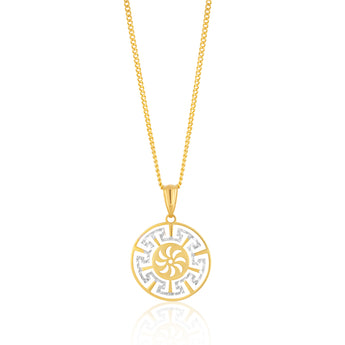 9ct Yellow Gold Filled Small Greek Key Pendant