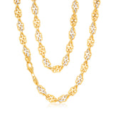 9ct Two-Tone Gold Filled 45cm Singapore Link Chain