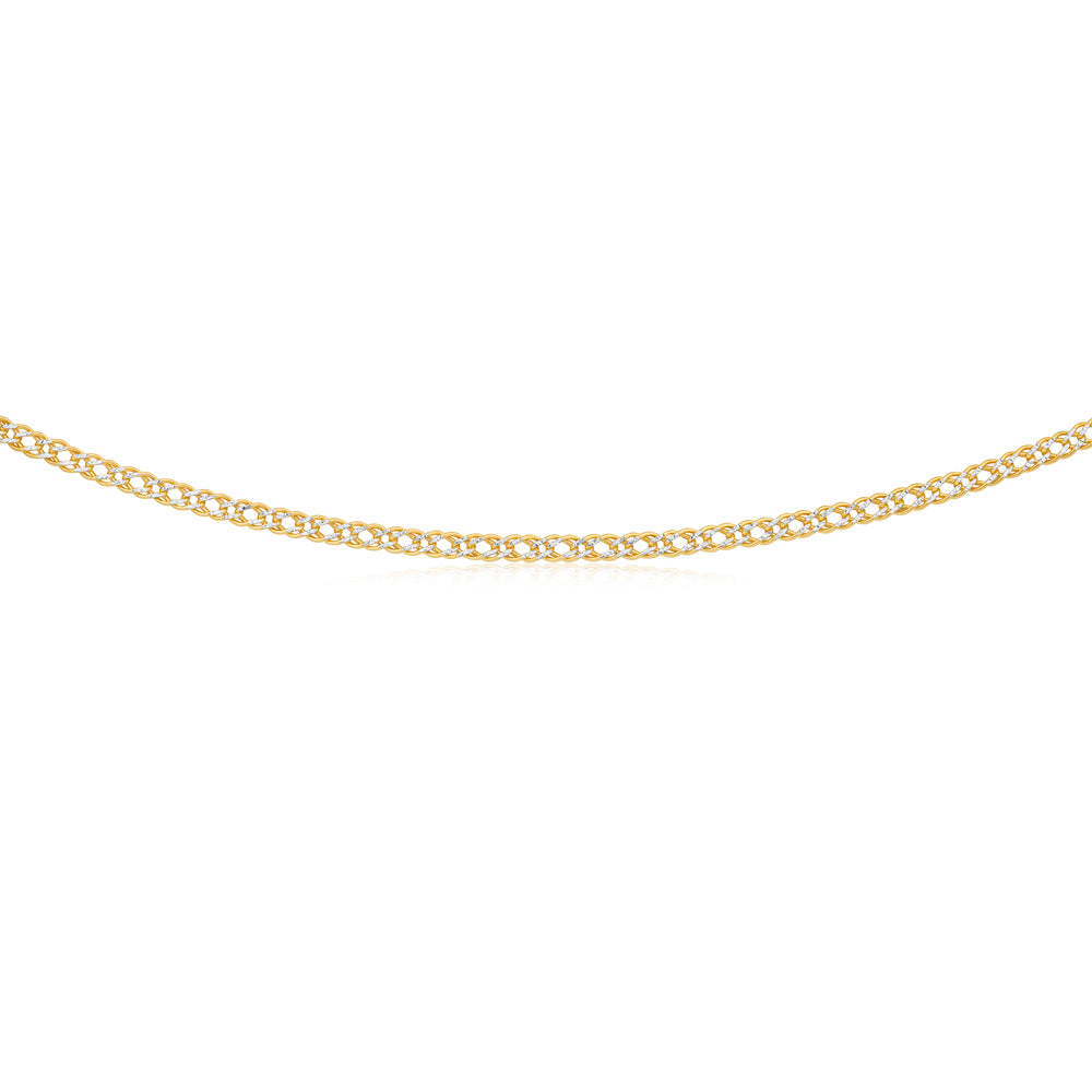9ct Two-Tone Gold Filled 45cm Double Curb Chain