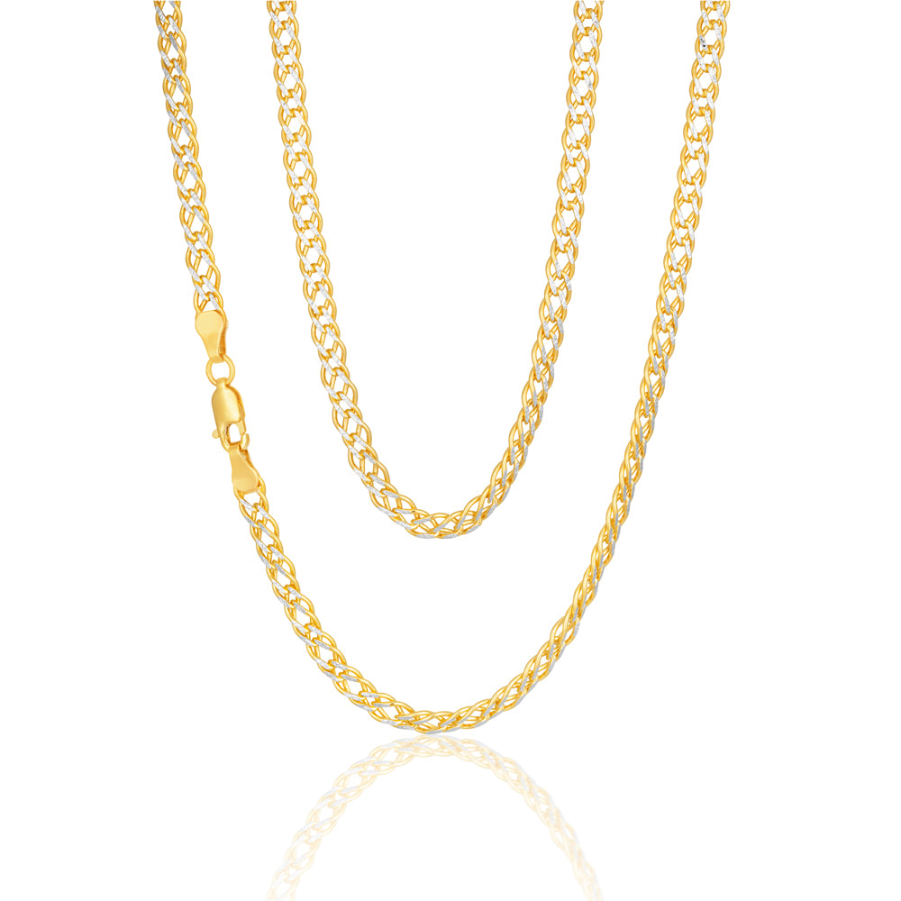 9ct Two-Tone Gold Filled 45cm Double Curb Chain