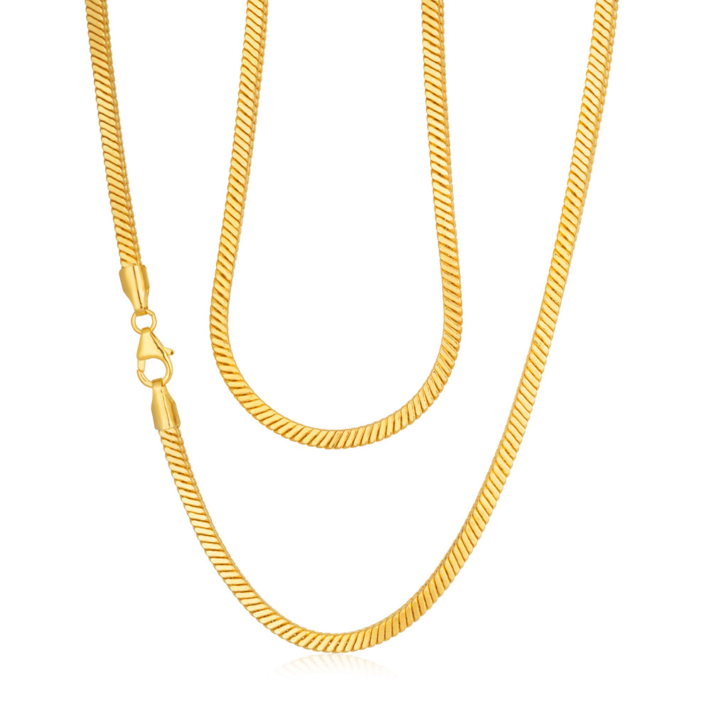9ct Yellow Gold Filled 50cm Square Snake Chain