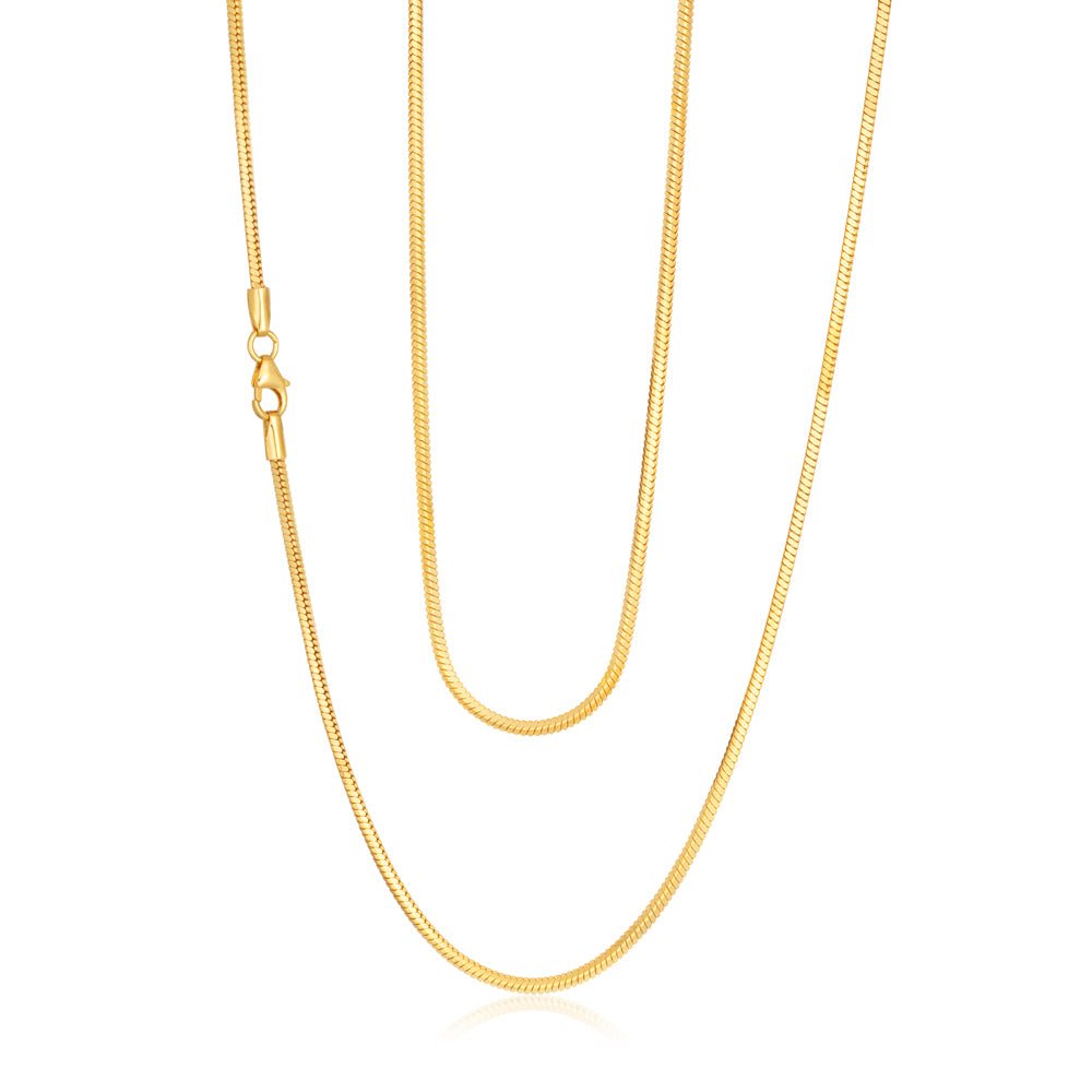 9ct Yellow Gold Filled 55cm Square Snake Chain