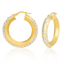 Load image into Gallery viewer, 9ct Gold Filled 20mm Diamond Cut Hoop Earrings