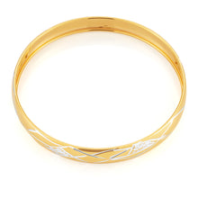 Load image into Gallery viewer, 9ct Two-Tone Gold Filled Diamond Cut Bangle