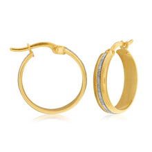 Load image into Gallery viewer, 9ct Yellow Gold Filled Stardust 15mm Hoop Earrings