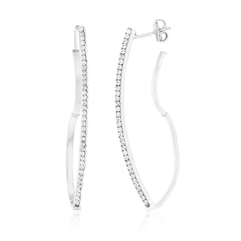 9ct White Gold Filled Fancy Crystal Stud Earrings