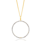 9ct Yellow Gold Filled 30mm Round Crystal Pendant