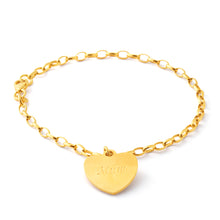 Load image into Gallery viewer, 9ct Yellow Gold-Filled Mum Charm 19cm Bracelet