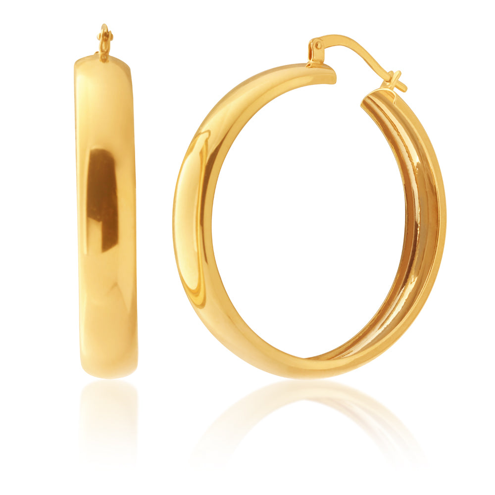 9ct Yellow Gold-Filled 30mm Hoop Earrings