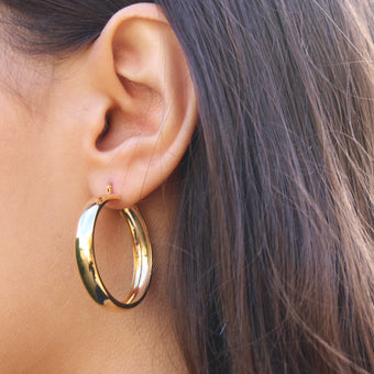 9ct Yellow Gold-Filled 30mm Hoop Earrings