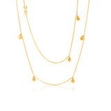 9ct Yellow Gold Silverfilled Belcher Heart Charms 70cm Chain