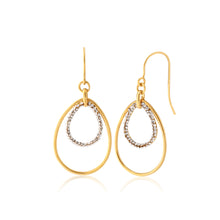 Load image into Gallery viewer, 9ct Yellow Gold-Filled Double Teardrop Crystal Earrings