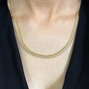 9ct Yellow Gold Silver Filled Wheat 45cm Necklace