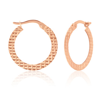 9ct Rose Gold Silver Filled Hoop Earrings