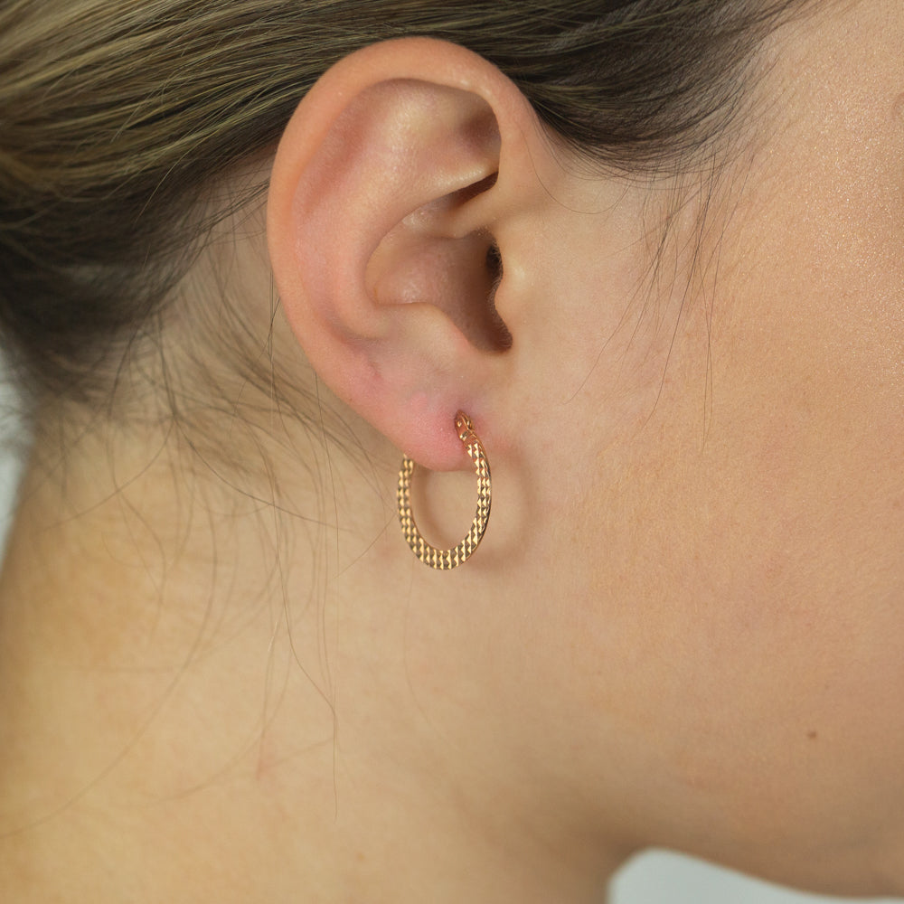 9ct Rose Gold Silver Filled Hoop Earrings