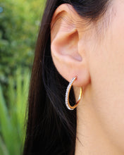 Load image into Gallery viewer, 9ct Yellow Gold Silver Filled Hoop Earrings